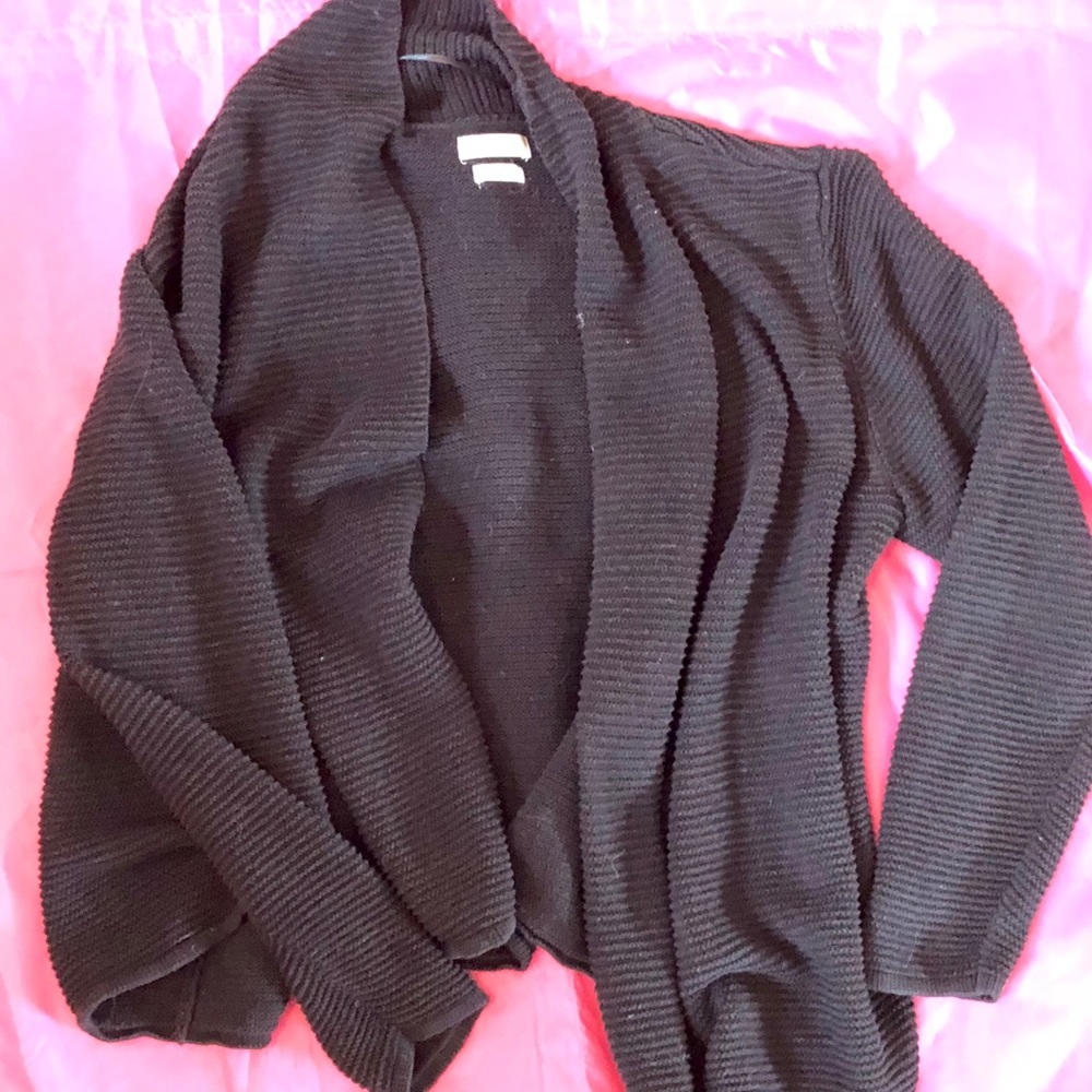 Comfy x large, open front black sweater